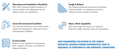 Core Features of Industrial Solenoids by SMP Engineered Solutions.