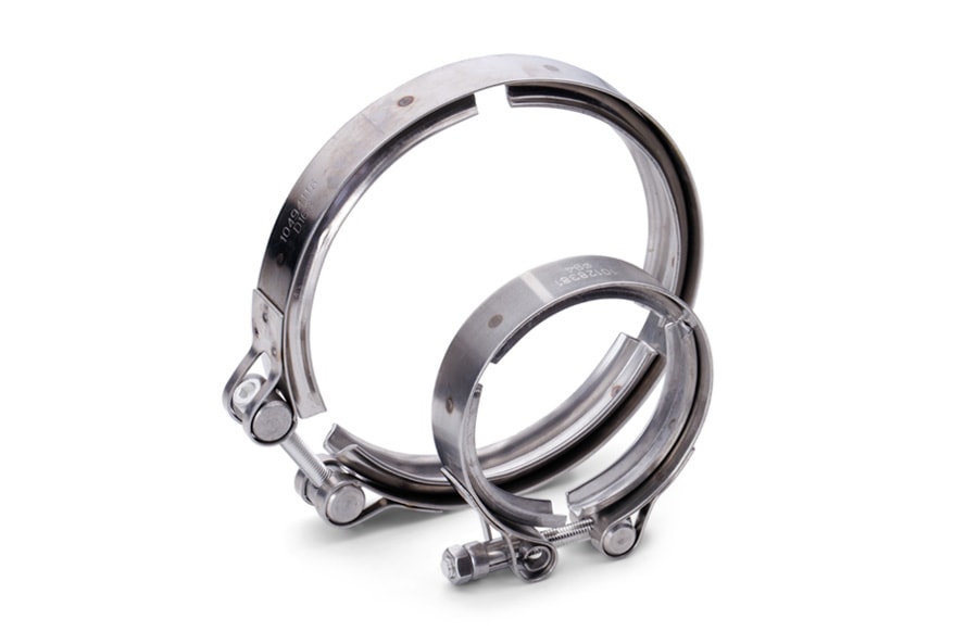 Heavy duty metal V-Band Clamps for reliable installation and customizable to each application by SMP Engineered Solutions.